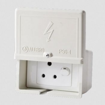 Allbro PSO-1A Single Socket Outlet Box complete with single socket 85mm x 130mm x 70mm