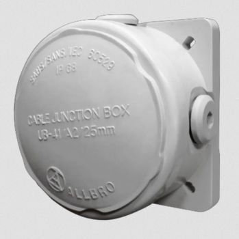 Allbro Round Junction Box IP68 UB41 High Impact Enclosure 140mm x 90mm