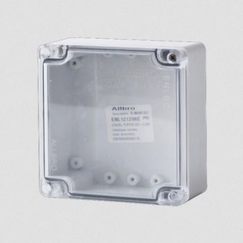Allbro Enlec Clear lid, Grey base IP66 Enclosure 120mm x 120mm x 55mm