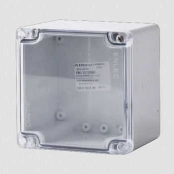 Allbro Enlec Clear lid, Grey base IP66 Enclosure 120mm x 120mm x 90mm