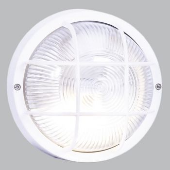 Brightstar BH022 BLACK, BH022 WHITE PVC Bulkhead with Clear Glass IP44 (Multiple Colours/Finishes)
