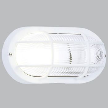 Brightstar BH028 BLACK, BH028 WHITE PVC Bulkhead with Clear Glass IP44 (Multiple Colours/Finishes)