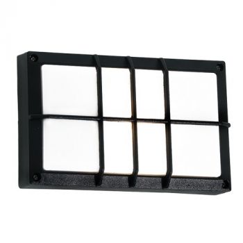 Brightstar BH076 BLACK Die Cast Aluminium with White Polycarbonate Cover
