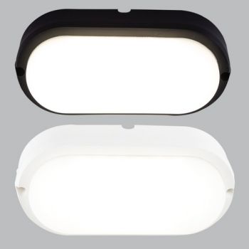 Brightstar BH124 BLACK, BH124 WHITE Oval PVC Bulkhead IP65 (Multiple Colours/Finishes)