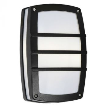 Brightstar BH408 BLACK Die Cast Aluminium Bulkhead with White Polycarbonate Cover