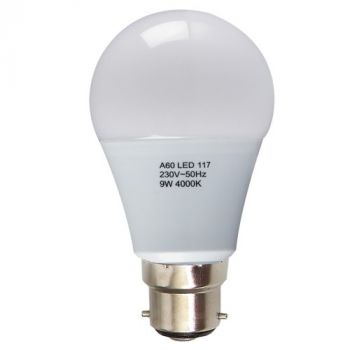 Brightstar BULB LED 117 Frosted 9W Bc B22 Cool White A60 4000K