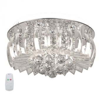 Brightstar CF011/9 CHROME LED Metal Ceiling Fitting with Glass and Crystals