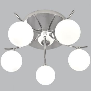 Brightstar CF096/5 CHR Polished Chrome with White Glass
