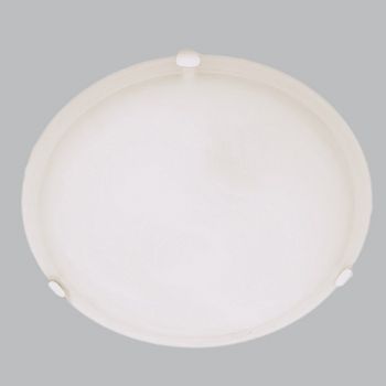 Brightstar CF12009 LARGE, CF12009 SMALL WHITE Metal Base with Alabaster Glass and White Clips (Multiple Sizes)