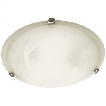 Brightstar CF2008M SILVER, CF2008S SILVER Metal Base with Alabaster Glass and Silver Clips (Multiple Sizes)