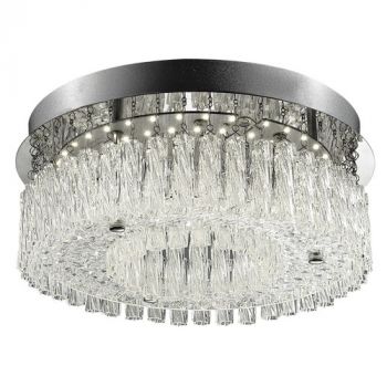 Brightstar CF273 LED 12W Polished Chrome LED Ceiling Fitting with Glass and Clear Acrylic Crystals