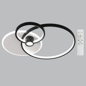 Brightstar CF277 BK/WH 75W LED Metal Acrylic and PVC Ceiling Fitting with 2.4G Dimmable Remote Control Sandy White and Black