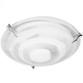 Brightstar CF3031LG SATIN CHROM, CF3031SM SATIN CHROM White / Opaque Glass with Satin Chrome Skew Clips (Multiple Sizes)