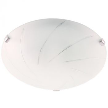 Brightstar CF327 LARGE, CF327 SMALL Metal Base with Patterned Frosted Glass and Chrome Clips (Multiple Sizes)