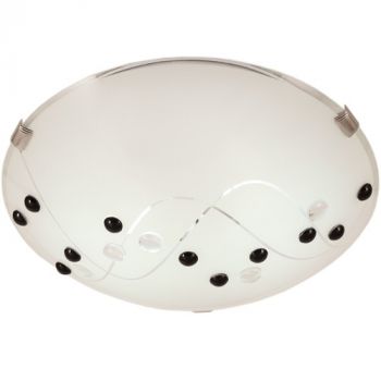 Brightstar CF330 L CHR, CF330 S CHR Metal Base with Patterned Frosted Glass and Chrome Clips (Multiple Sizes)