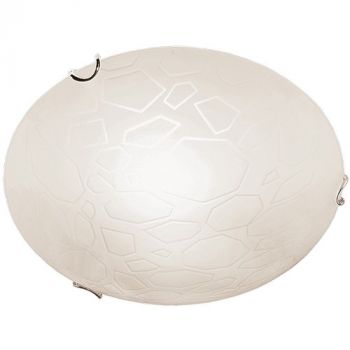 Brightstar CF3402L CHR, CF3402S CHR Frosted Patterned Glass with Polished Chrome Clips (Multiple Sizes)
