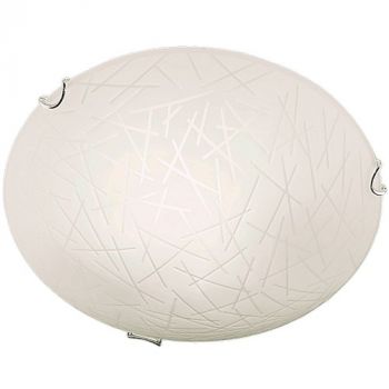 Brightstar CF3403L CHR, CF3403S CHR Frosted Patterned Glass with Polished Chrome Clips (Multiple Sizes)