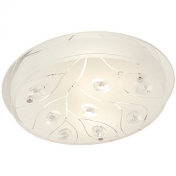 Brightstar CF361 LARGE, CF361 S CHR Polished Chrome with Frosted Glass and Crystals (Multiple Sizes)