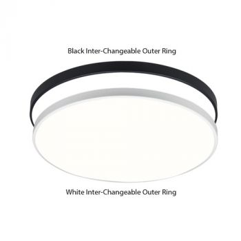 Brightstar CF385-18W CCT LED Polycarbonate Ceiling Light with Two Inter-Changeable Outer Rings, IP20