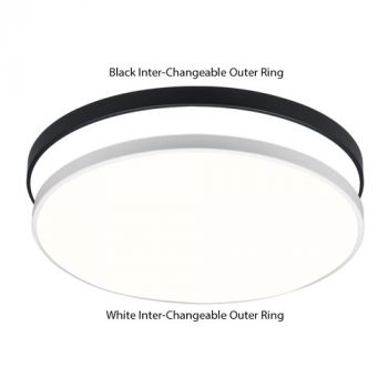 Brightstar CF386-24W CCT LED Polycarbonate Ceiling Light with Two Inter-Changeable Outer Rings, IP20