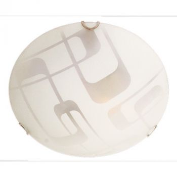 Brightstar CF414 LG WH, CF414 SM WH Patterned Frosted Glass with Chrome Clips (Multiple Sizes)