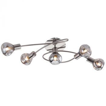 Brightstar CF468/5 SMOKE Satin Chrome with Smoke Glass