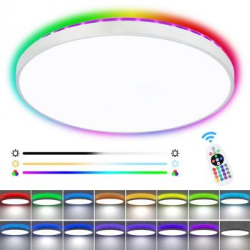 Brightstar CF471 LED 32W LED Ceiling Fitting with RGB Back Lighting Includes Remote Control, IP44