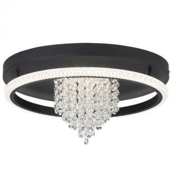 Brightstar CF486 BK CCT 28W LED 3CCT Switch Light Aluminium, Iron, PC and Crystal Ceiling Light