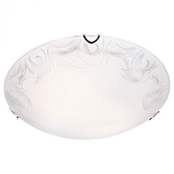 Brightstar CF493 LARGE, CF493 SMALL Metal Base with Patterned Glass and Polished Chrome Clips (Multiple Sizes)