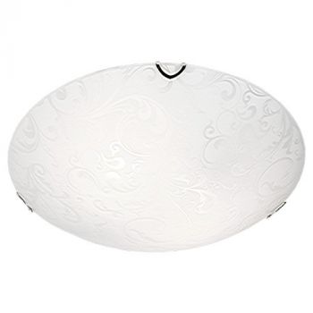 Brightstar CF494 LARGE, CF494 SMALL Metal Base with Patterned Glass and Polished Chrome Clips (Multiple Sizes)