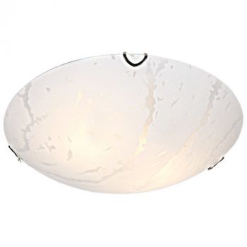 Brightstar CF495 LARGE, CF495 SMALL Metal Base with Patterned Glass and Polished Chrome Clips (Multiple Sizes)