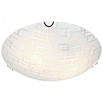 Brightstar CF496 LARGE, CF496 SMALL Metal Base with Patterned Glass and Polished Chrome Clips (Multiple Sizes)
