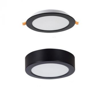BrightStar CF537 MATT BK Polycarbonate 2 in one Design Surface Mounted or Recessed Fitting Matt Black