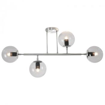 Brightstar CF561/4 SATIN Satin Chrome Ceiling Fitting with Clear Glass