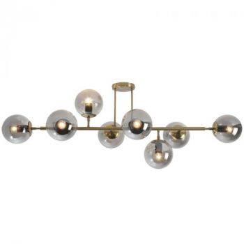 Brightstar CF562/8 GD/SM Satin Gold Metal Ceiling Fitting with Smoke Colour Glass