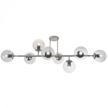 Brightstar CF563/8 SATIN Satin Chrome Ceiling Fitting with Clear Glass