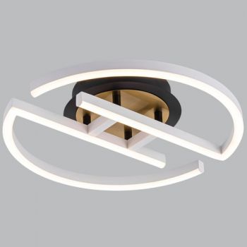 Brightstar CF609 CCT 21W LED Metal and PVC Ceiling Light Black, White and Satin Brass