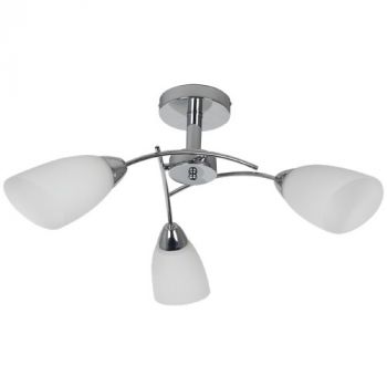 Brightstar CH019/3 SATIN Polished Chrome with White Glass