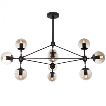 Brightstar CH100/10 BLACK Matt Black Metal with Champagne Colour Glass