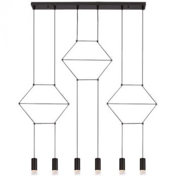 Brightstar WYN-CH130/6 BLACK Metal and Acrylic LED Chandelier