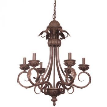 Brightstar CH1334/6 ANT/BR Metal and Resin Chandelier