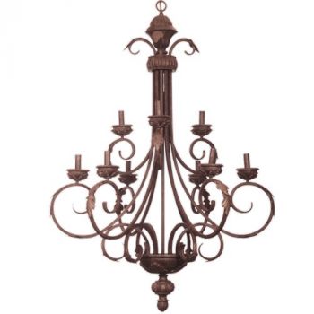 Brightstar CH1334/9 ANT/BR 2 Tier Metal and Resin Chandelier