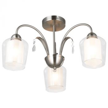 Brightstar CH250/3 SATIN Satin Chrome with Clear Outer Glass and Frosted Inner Glass