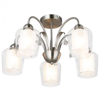 Brightstar CH250/5 SATIN Satin Chrome with Clear Outer Glass and Frosted Inner Glass