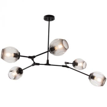 Brightstar CH264/5 BLACK Metal and Smoke Glass Adjustable Height