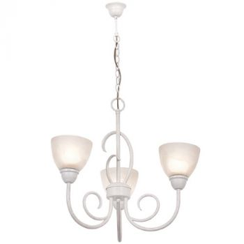 Brightstar CH3068/3 FRENCH WHIT Metal Chandelier with Alabaster Glass