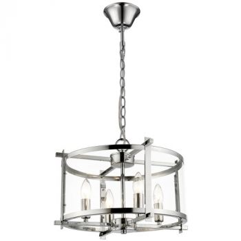 Brightstar CH340/4 CHROME Polished Chrome Chandelier with Clear Glass