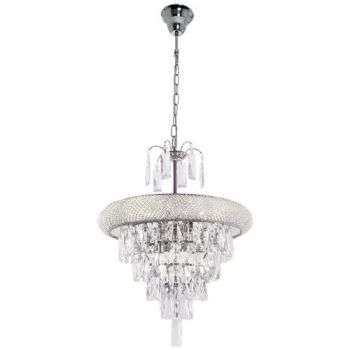 Brightstar CH344 CHROME Polished Chrome Chandelier with Crystals