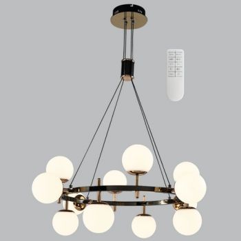 Brightstar CH397/12 GUN METAL 60W LED Metal and Plastic Chandelier with 2.4G Drive Remote Control