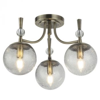 Brightstar CH398/3 ANTIQUE Metal Chandelier with Speckled Glass Antique Bronze